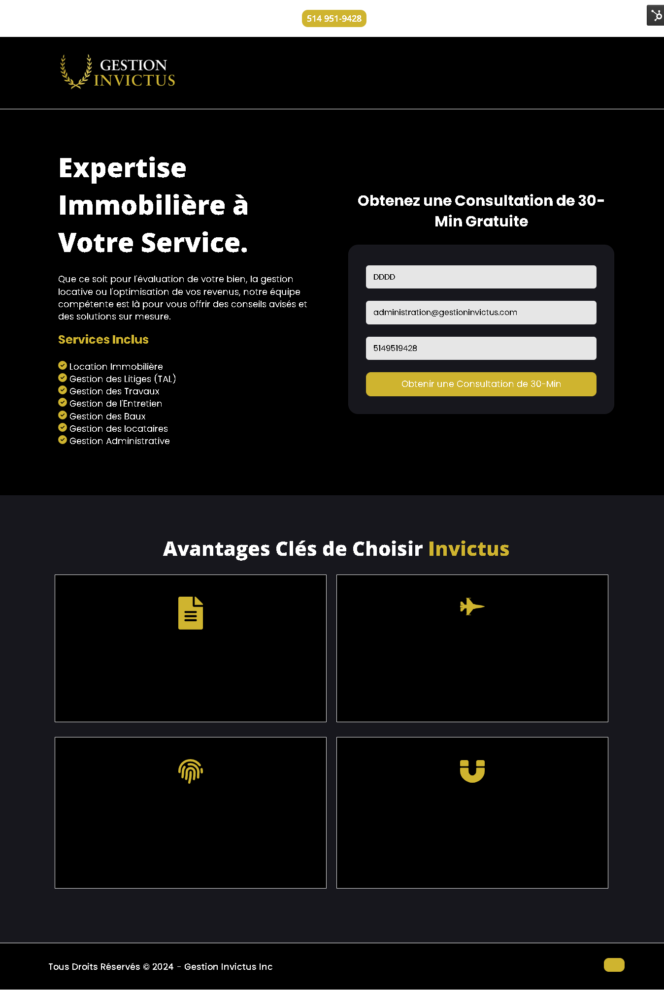 Landing Page - Immobilier